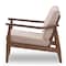 Baxton Studio Venza Walnut Wood Light Brown Upholstered Lounge Chair 140-7555 - alternate 7